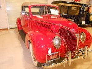 1938 Ford Deluxe showing heart shaped grille offered only on the deluxe models