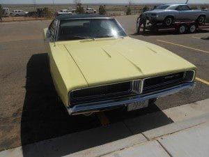 Long and sleek Dodge Charger hood